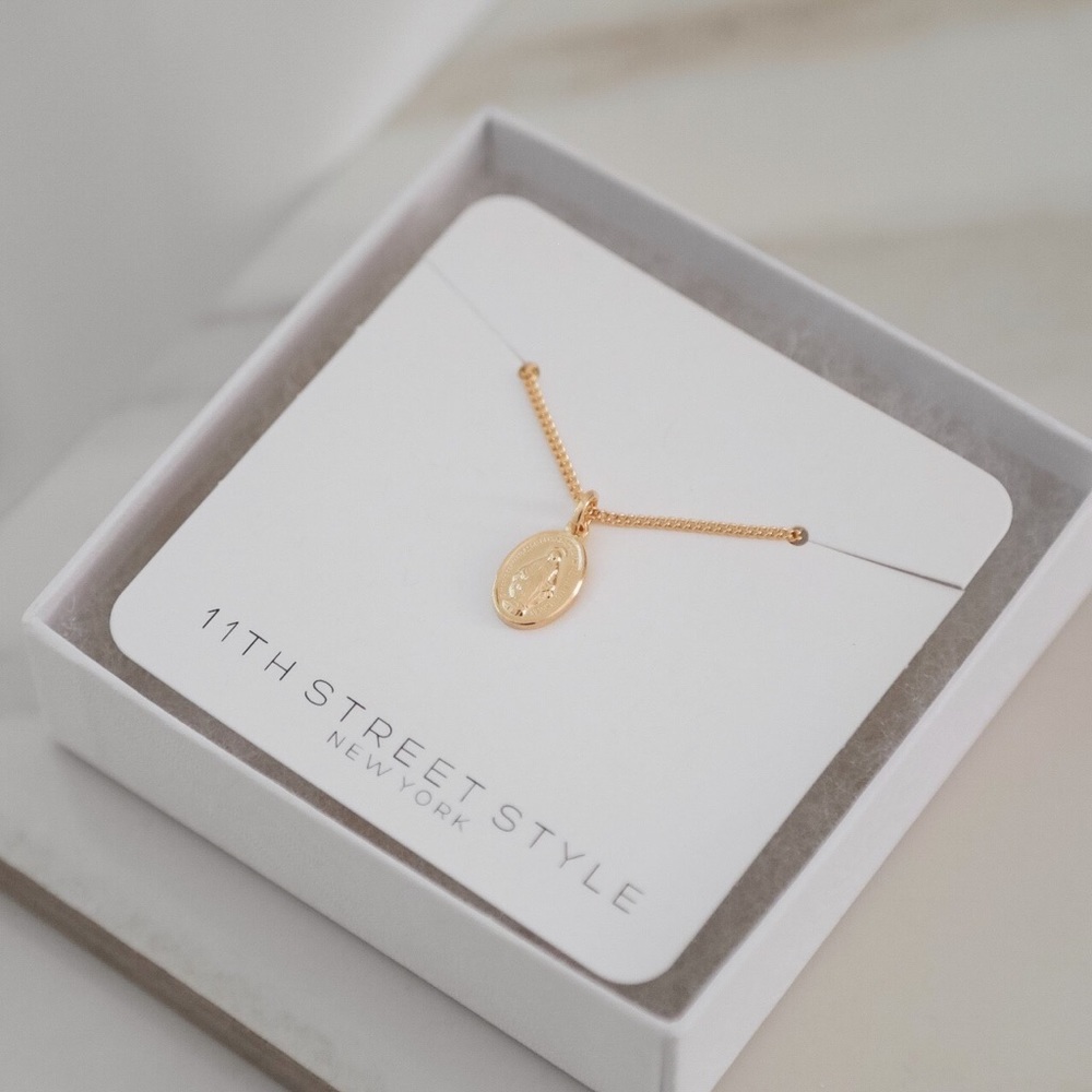 Petite Virgin Mary Necklace | 18K Gold Filled - Picture 6 of 8